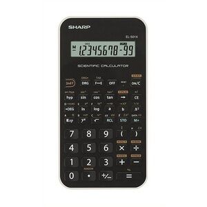 Sharp EL501X2BWH 10-Digit LCD Scientific Calculator Black